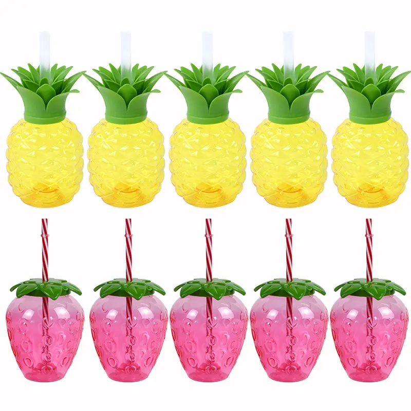 Cups Cup Tree Party Palm Yard Hawaiian Bottle Water Tumbler Lids Straws  Luau Shape Drinking Sippy Straw Tiki Glasses Supplies - AliExpress