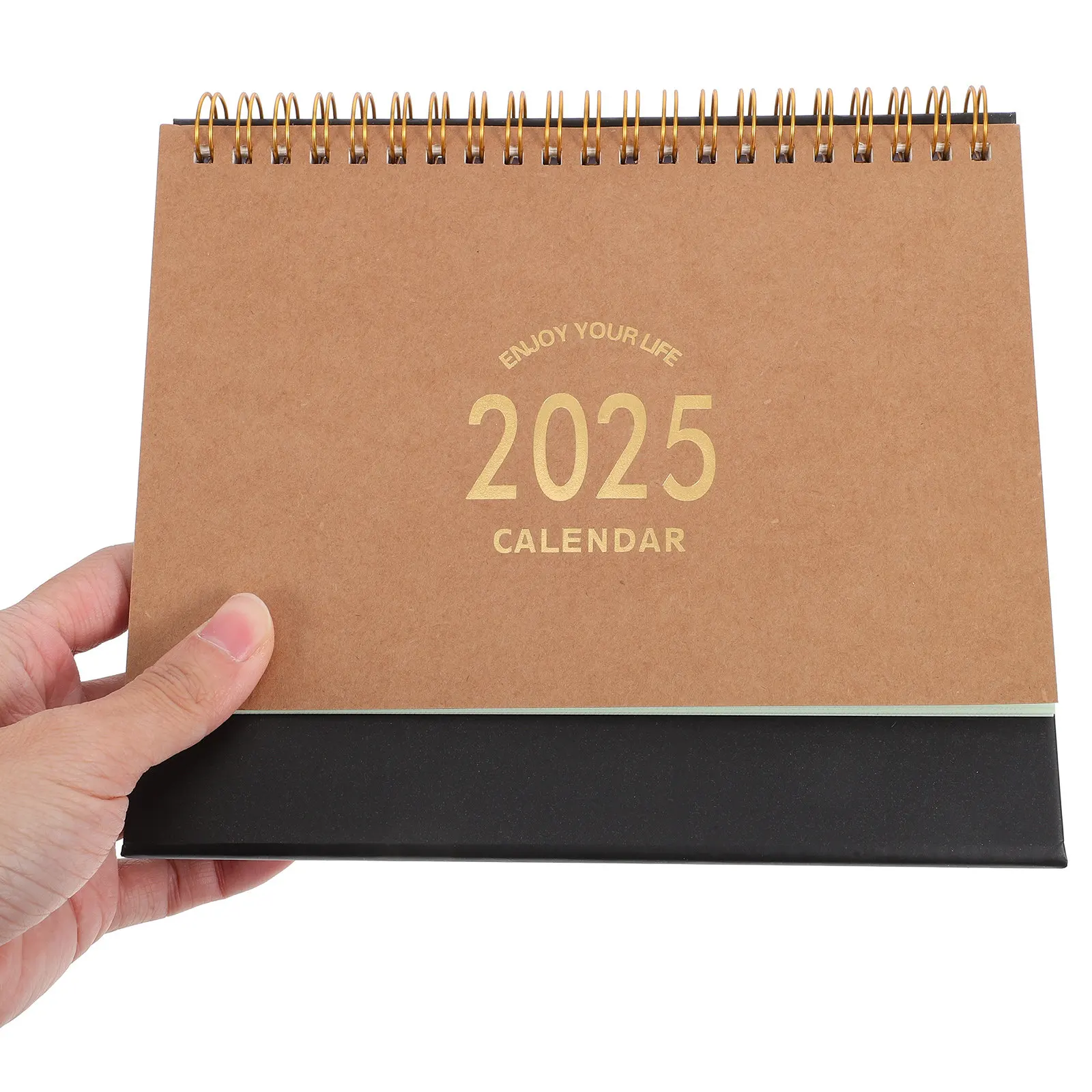 2025년 탁상용 스탠딩 캘린더 와이어 바운드 메탈 링 데스크탑 책상 캘린더 사무실 교실 일일 일정 계획용