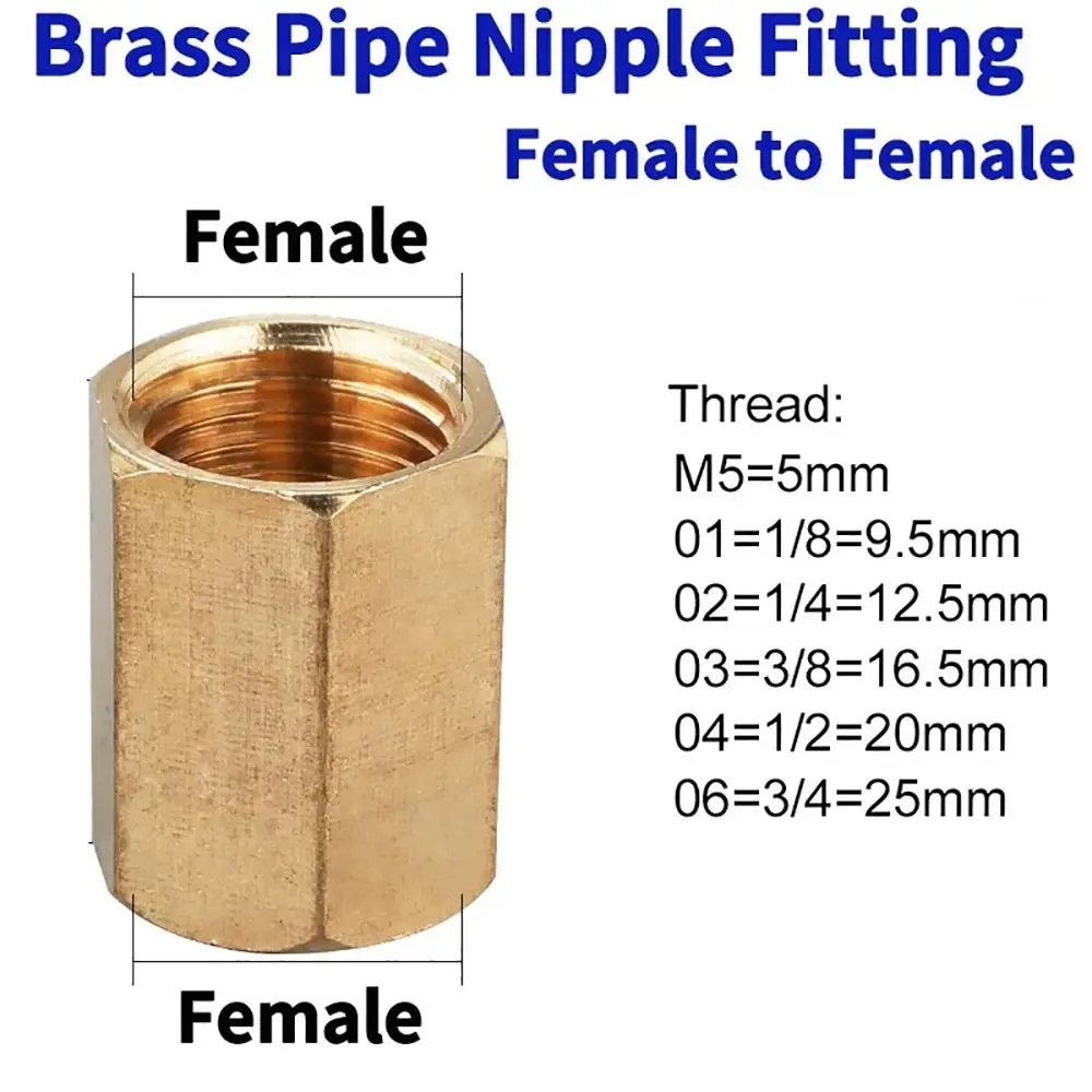 Brass Hex Connector Pipe Fitting for Water Fuel Gas