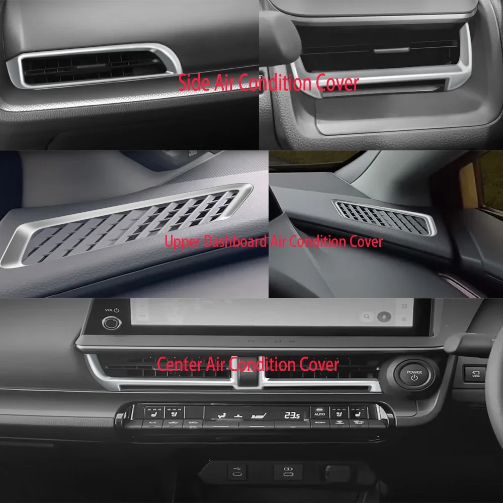 

RHD For Toyota Prius 60 Series 2023 2024 ABS Carbon Car Front Side Air Outlet Cover trim Center Console Outlet cover Stickers