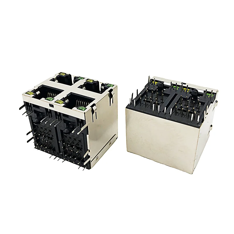 

5 шт., двухслойный 4-портовый разъем RJ45 8P8C