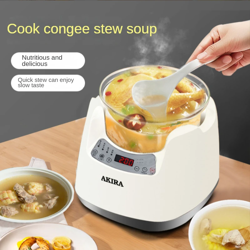 Electric stew pot soup cooking porridge artifact health slow cooker household small automatic glass non-ceramic