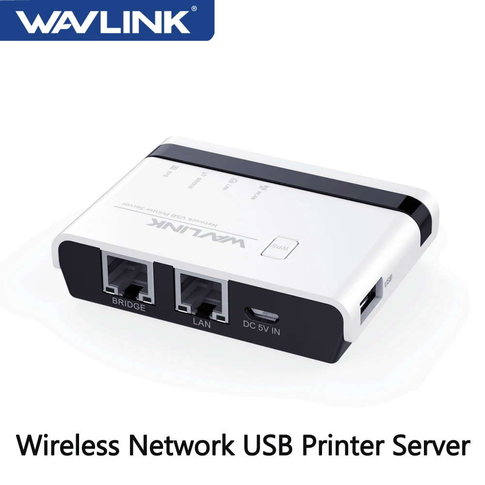 Wavlink-servidor de Impressora Usb sem Fio 10 Mbps Ethernet para Usb2.0 Network Servidor de Impressão Lpr 2.4g Wifi Adaptador de Rede Padrão