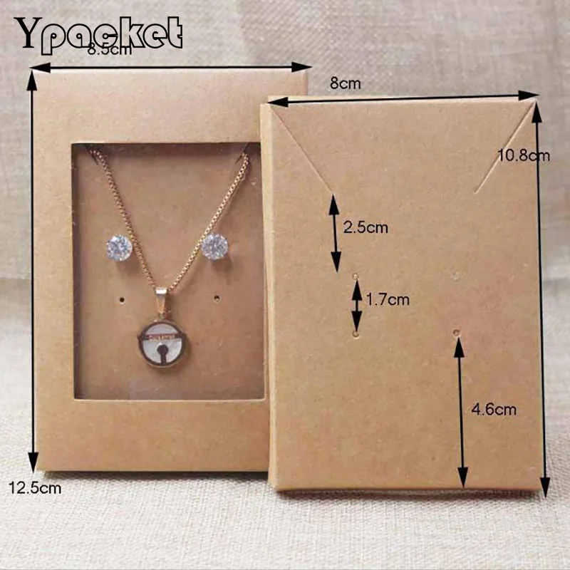 Open Window PVC Jewelry Storage Box 3Colors Gifts Pendant Necklace Earring Bracelet Carrying Cases Wedding Party Birthday Cards