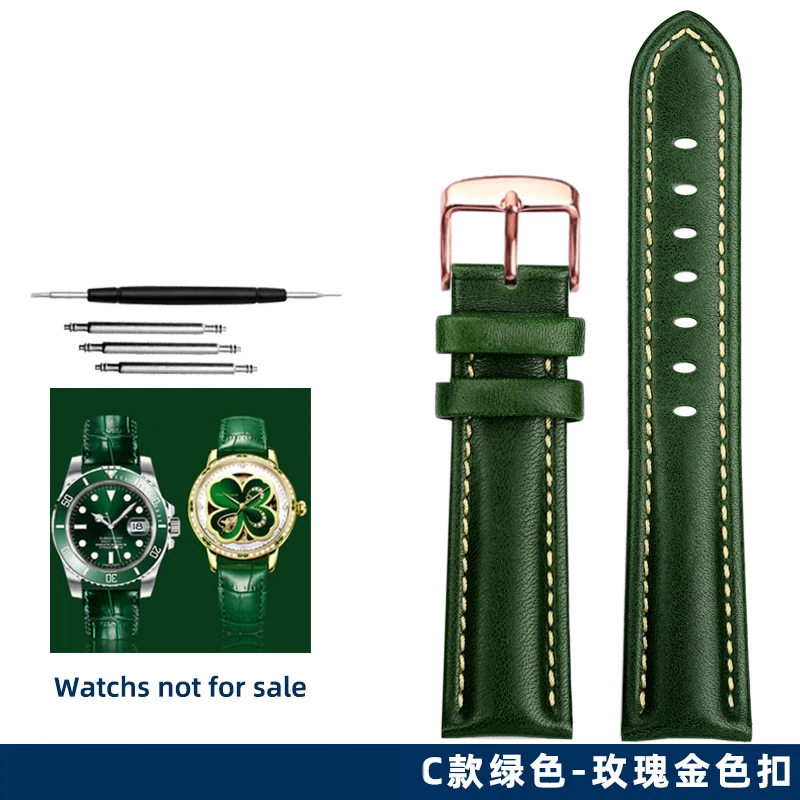 High Quality Green Watch Strap with Butterfly Buckle - Business Casual Design