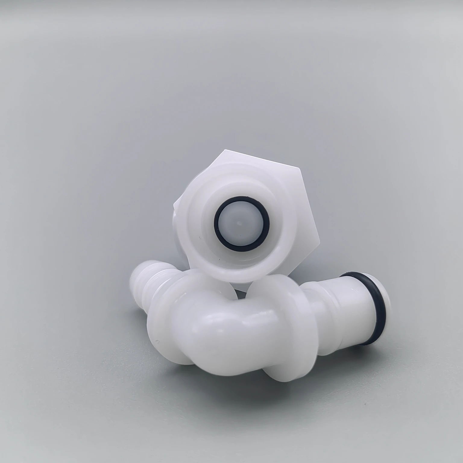 Plastic large diameter female connector Plastic push button CPC quick disconnect insert with shut-off valve