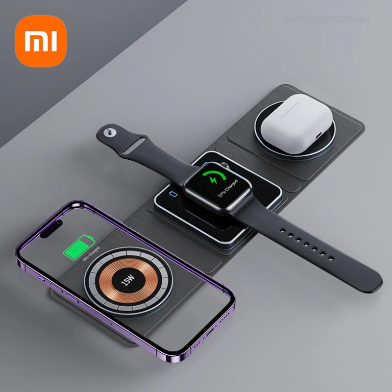 

Xiaomi Wireless Charger Multifunctional Foldable 3 in 1 Strong Induction 15W High Efficiency Fast Charge Portable Quick Storage