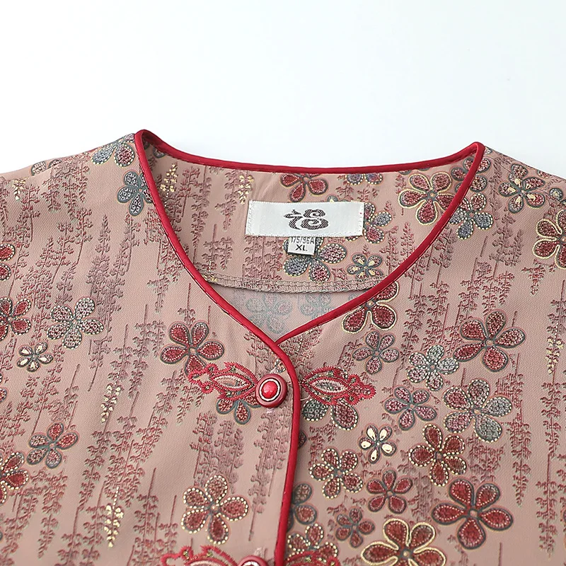Big Size 5XL 6XL Vintage Hanfu Set Summer Half Sleeved Tang Shirt Traditional Chinese Tang Suit Fashion Print Qipao Outfit