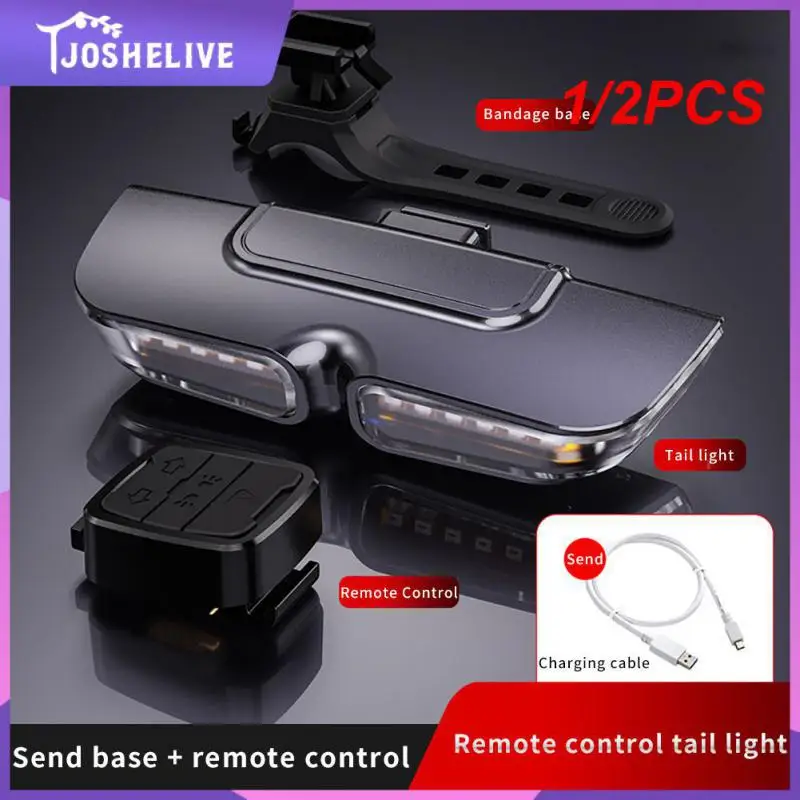 

1/2PCS Bike Turn Signal Indicator Light Wireless Remote Control Flash Headlight for USB Rechargeable Taillight front