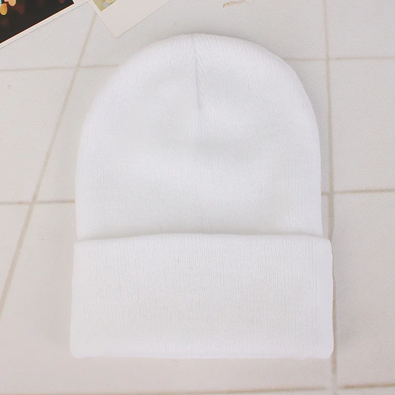 New Winter Knitted Hat for Boys Girls Women Men Unisex Warm Outdoor Autumn Crochet Children Beanies Solid Color Baby Cap 4