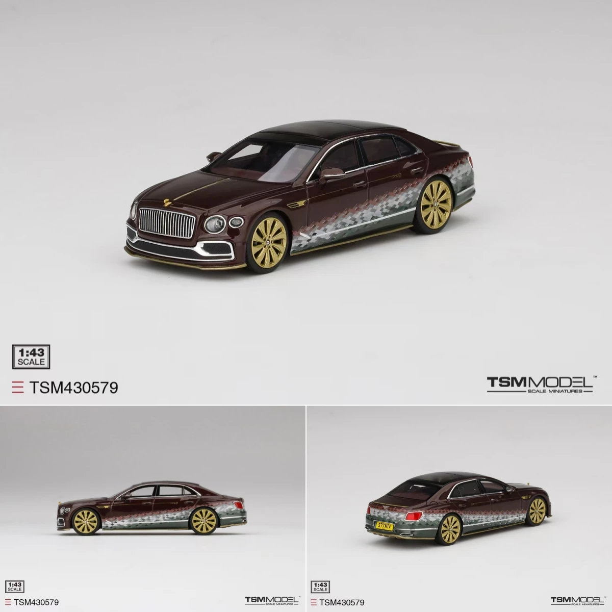 Tsm 1/43 Christmas Flying Spur Car Resin Diecast Model Car
