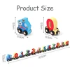 Magnetic Wooden Train Set Toy Children Cartoon Cars Truck Set Kids Alphabet Letter Numbers Educational Learning Toys Gifts 6
