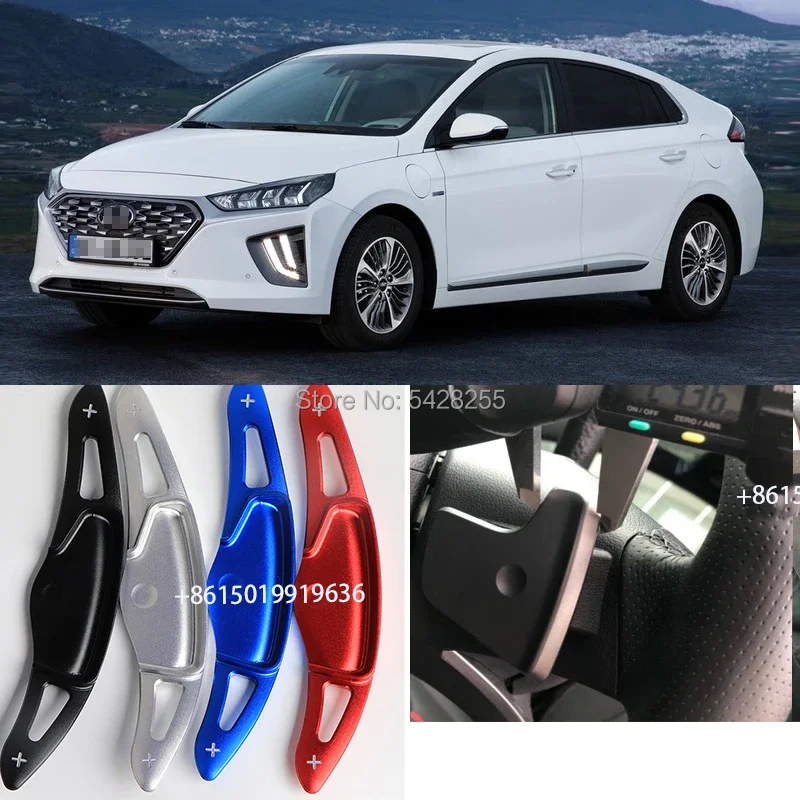 

for hyundai ioniq 2019-20 Black Aluminum Steering Wheel Shift Paddle Lever Shifter