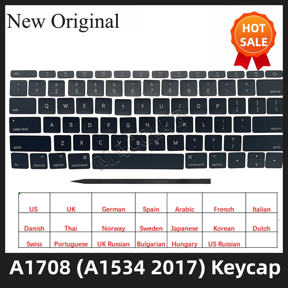 Replacement Keycaps US UK SP FR GR DK IT RU JP swiss Layout for Macbook Pro Retina A1708 (A1534 2017) keyboard keys Keycap