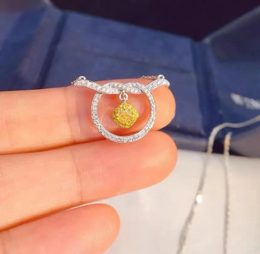 2022 New Trend Elegant Necklaces For Women Brilliant Yellow Zircon