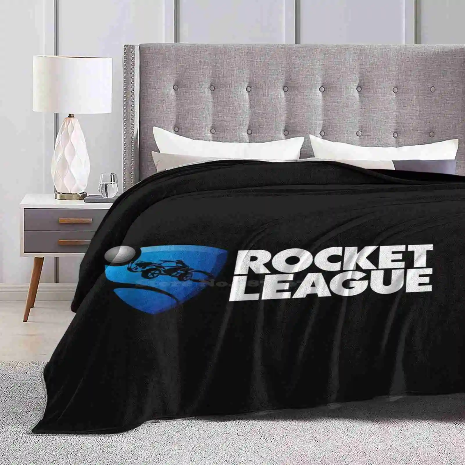 Rocket League Logo Nero Divano Letto Confortevole Di Alta Qualità Coperta Morbida Rl Rocket Soccer Rocket Ball Rocket Games Giochi Epici