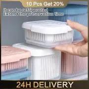 Two-layer Mini Refrigerator Organizer Sealed Onion Fruit Food Drain Storage Box Container Gadget Inner Sieve Separable Boxes 1