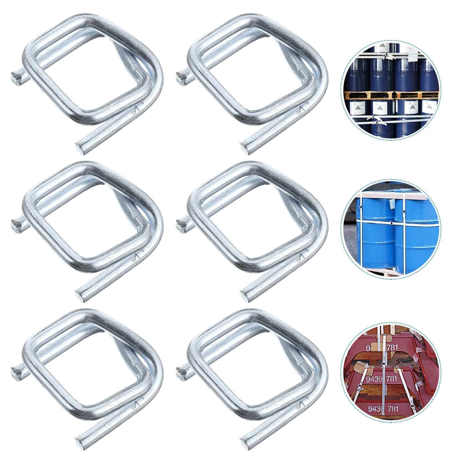 

Buckle Strapping Tape Kickback Polyester Cord Packaging Accessory Heavy Duty Metal Galvanized Keeper