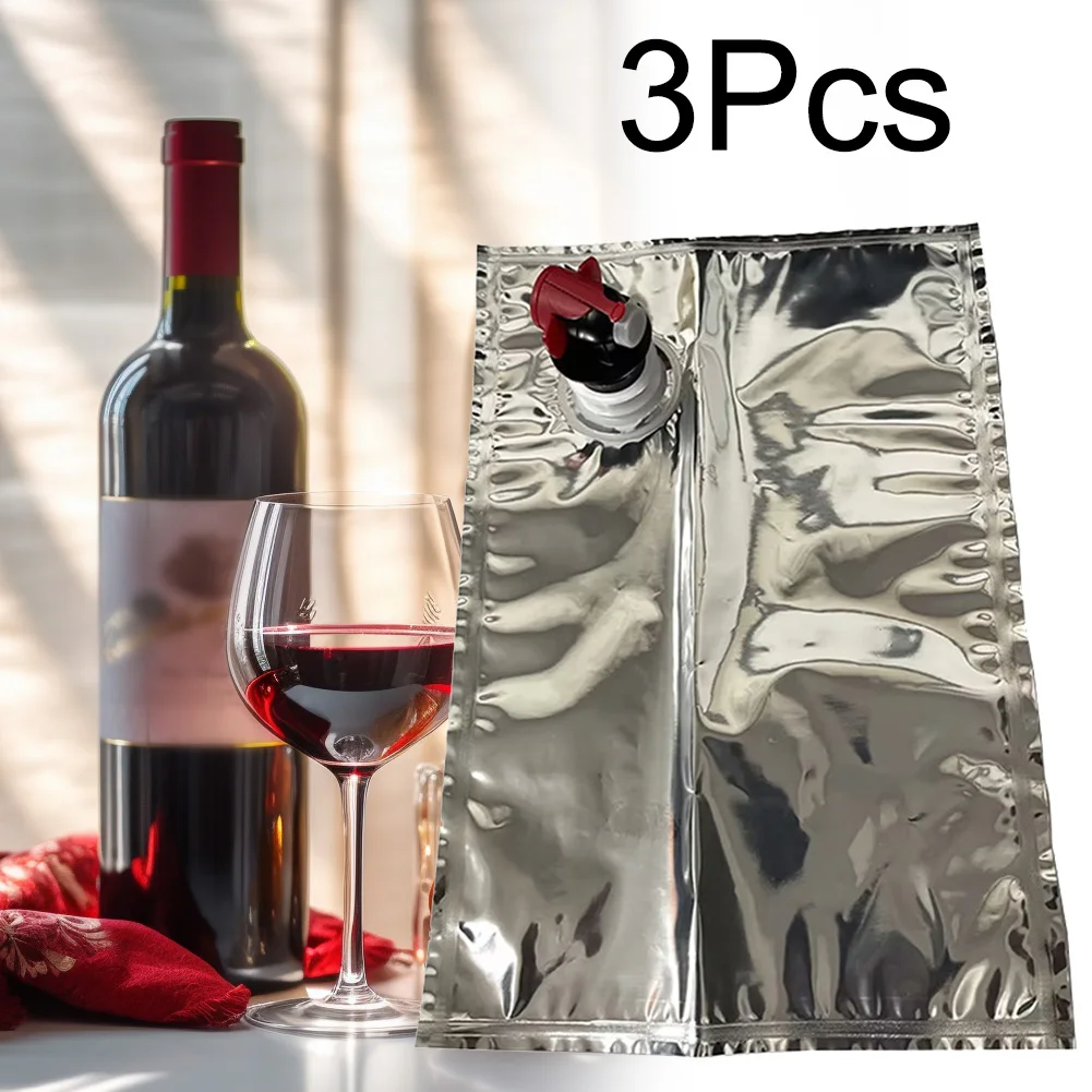 For Outdoor Events Reusable Wine Storage Pouch Wine Dispenser Bag 2L Beverage Pouch Airtight Spout Aluminum Foil Bag