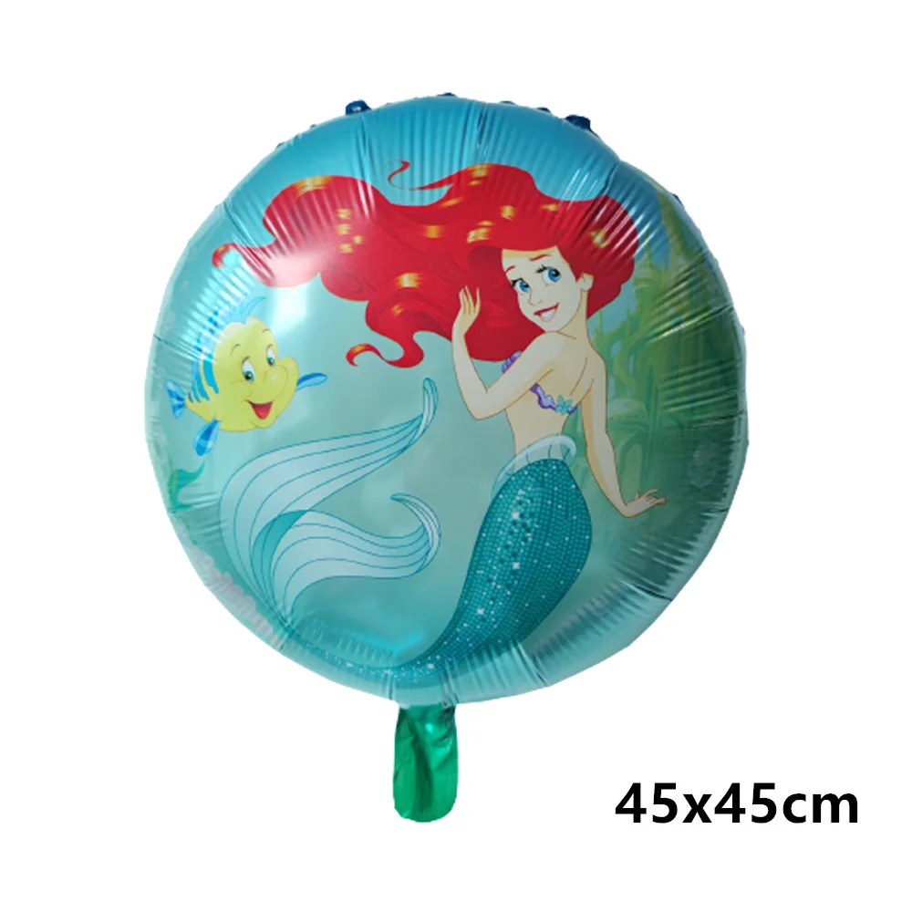 Disney Theme Princess Little Mermaid Ariel Foil Balloons Shell Balloons 40inch Number Ball Birthday Baby Shower Decor