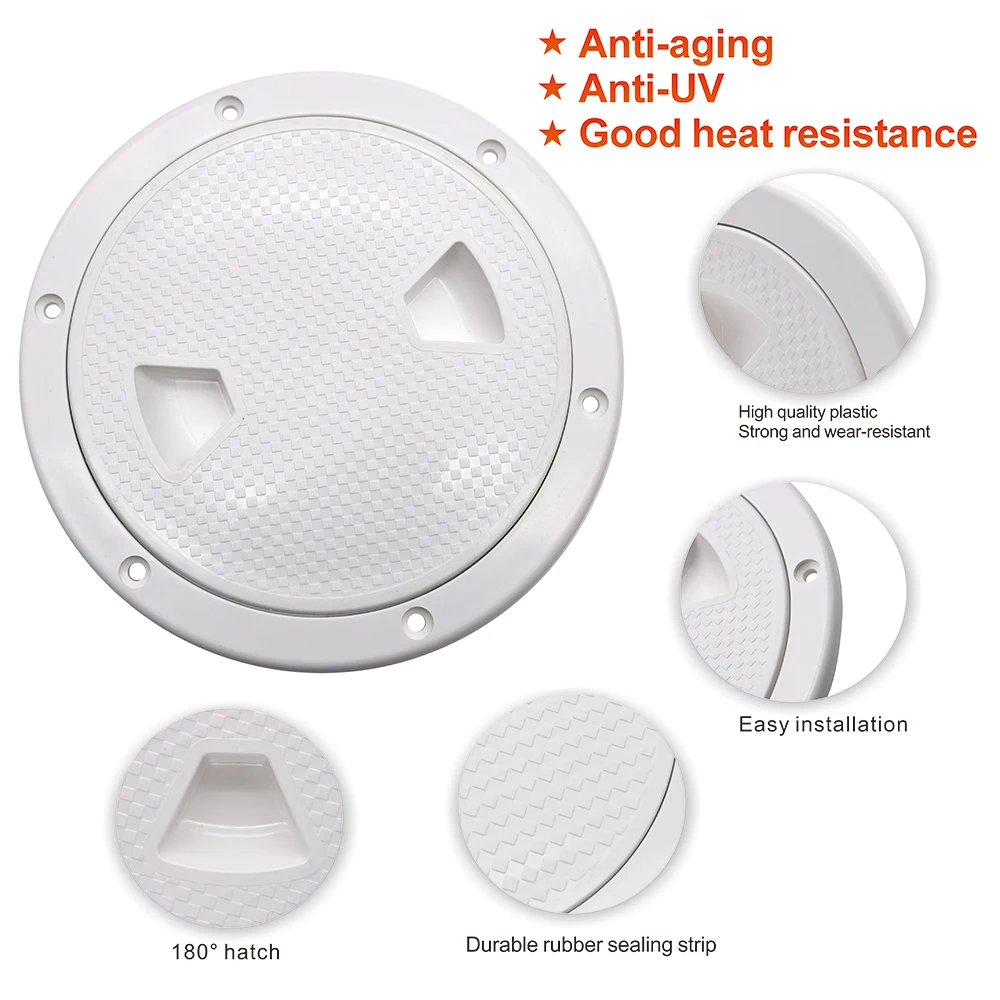 Trappe D'inspection Ronde Antidérapante Noire De 15,2 Cm Pour