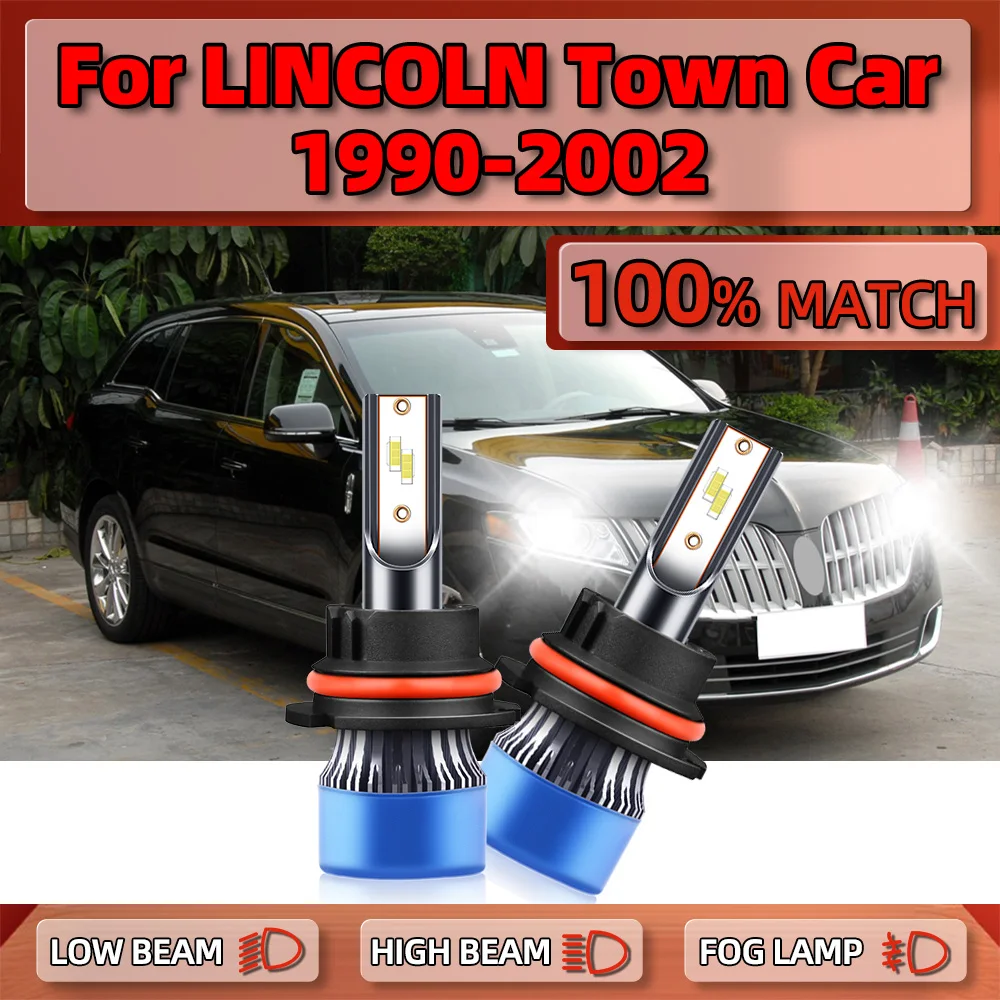 

LED Car Headlight Bulbs Canbus No Error 9007 HB5 High Low Beam Auto Headlamps For LINCOLN Town Car 1990-1998 1999 2000 2001 2002