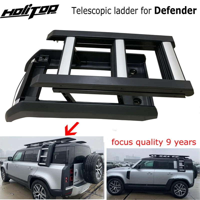 original model Foldable Telescopic ladder for Land Rover Defender 2020 2021 2022 2023 OEM style thicken design can load 200kg
