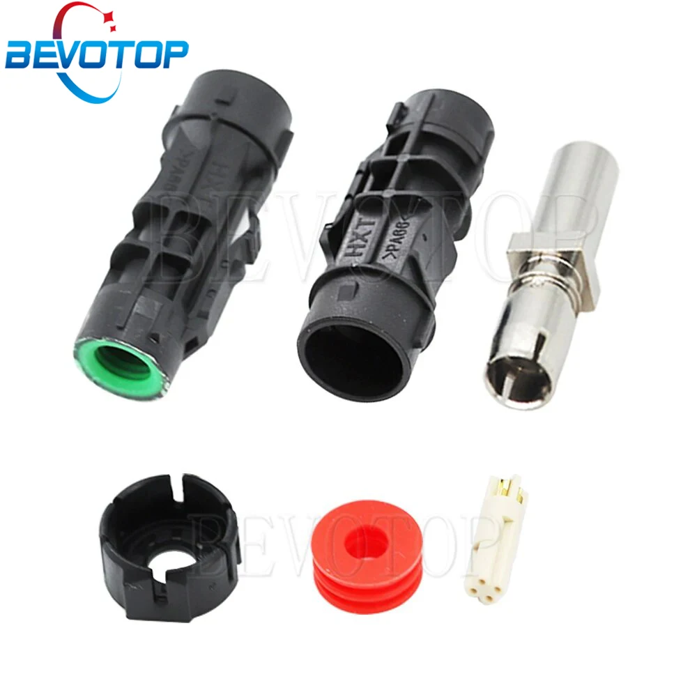 Bevotop-conjunto Jack Feminino para 4-core Cabo Coaxial Impermeável Hsd Lvds Conector de Pinos Preto Código a 1pc