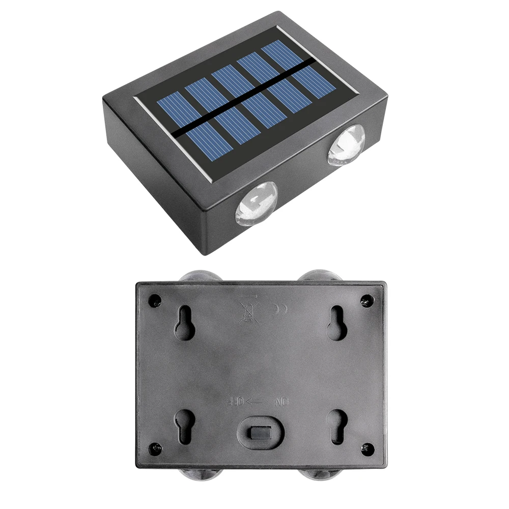 XFLAMPER Warm White 4LED Solar Lights Outdoor for Garden Up and Down IP65 Waterproof Wall Lamps for Home Yard Decoration (2PCS) 5