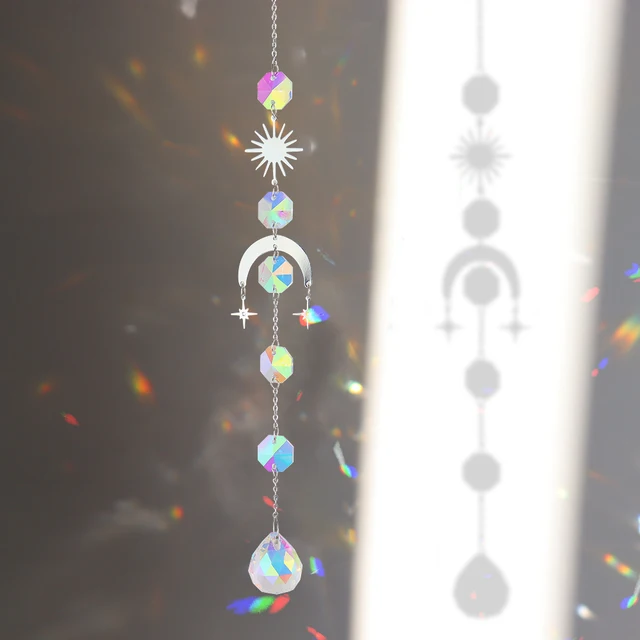 Crystal Windchimes Kerti Nappali Színes Prizma Dekorációk Gyémánt Hangjelző Díszek Kertészeti - Image 5