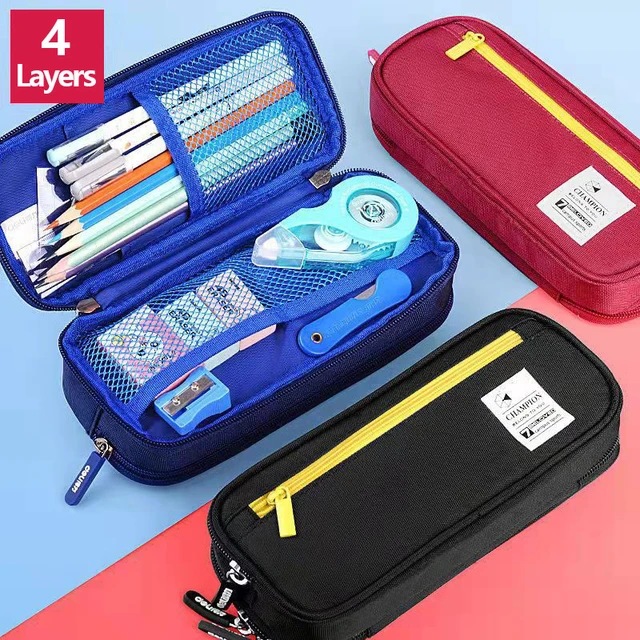 Portable School Pencil Case Pen Pouch Pencil Bags with Zipper for Teenager  Large Stationery Organizer Office Supplies - AliExpress