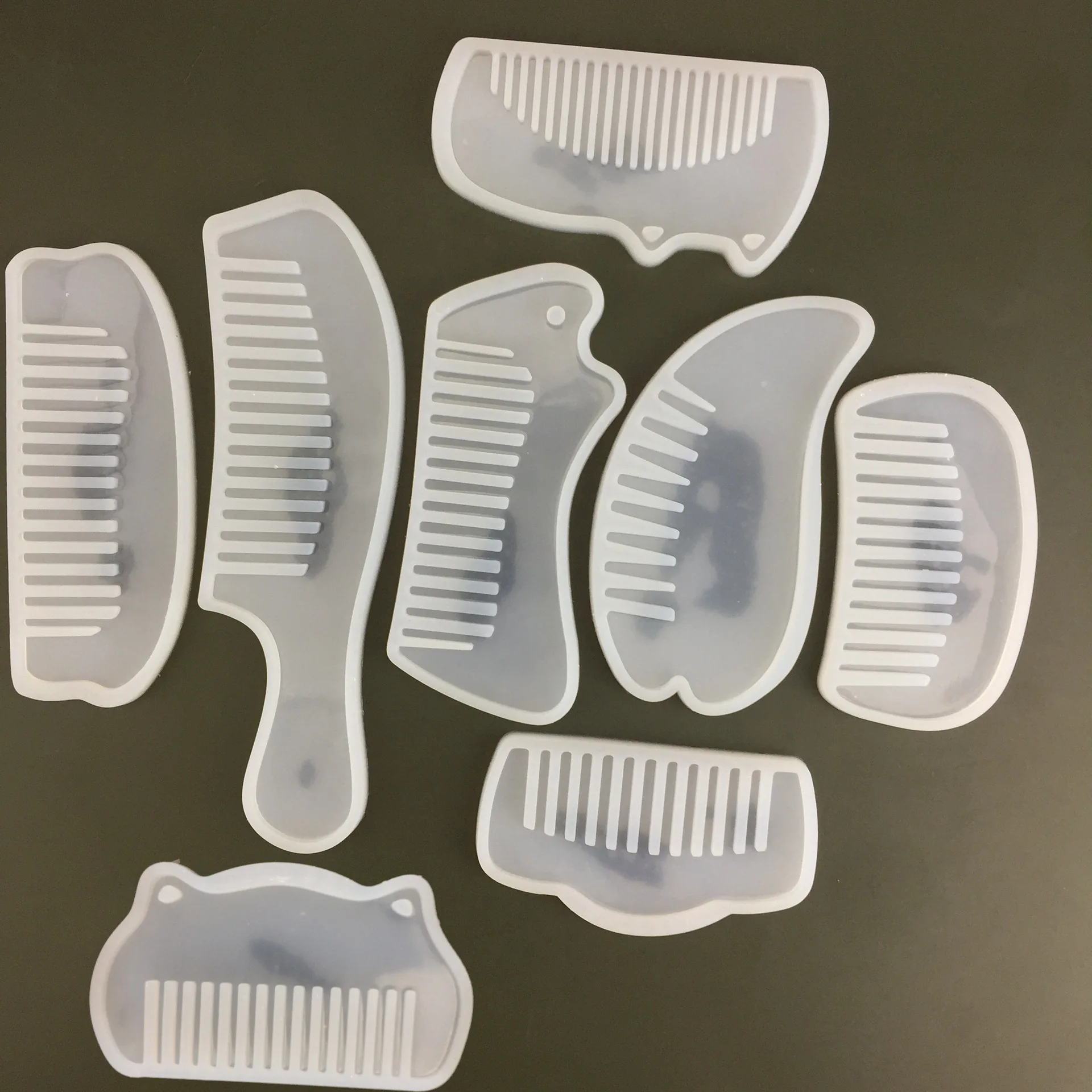 에폭시 수지용 빗 실리콘 몰드 헤어 빗 수지 주조 몰드 DIY 공예