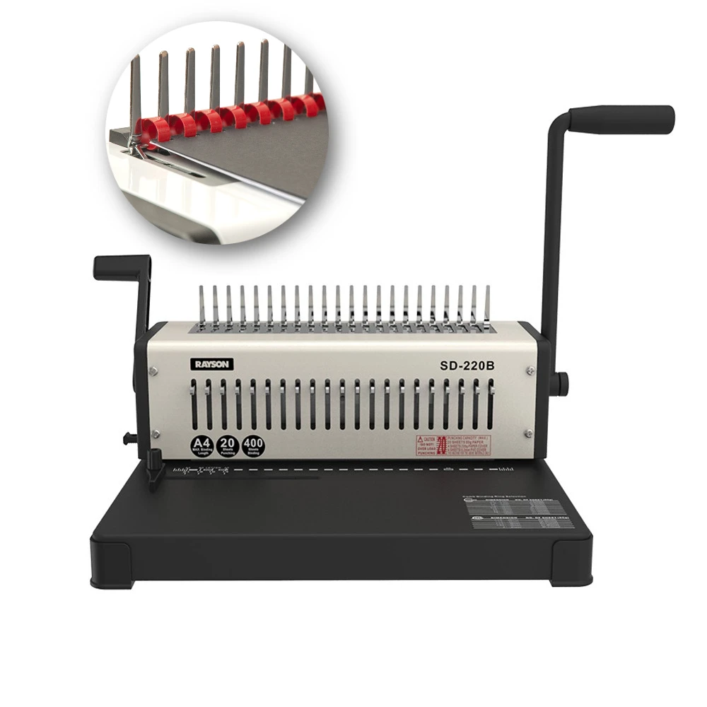 Rayson SD220B Comb Binder Machine 21 Holes, Punches up to 22 Sheets