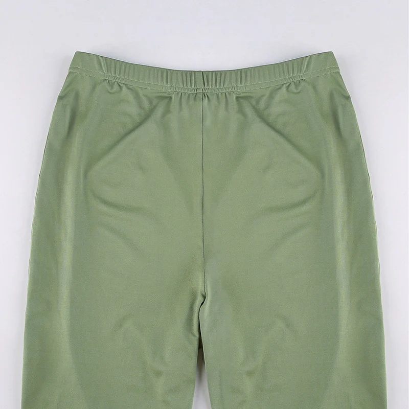 Boca de Sino Moda Slim Sexy Sólida Esportiva Chique Cintura Alta Feminina Calças Flare Jovem Menina Skinny Y2k Calça Cor 6 Computers & Electronics