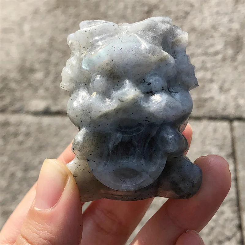 

Natural Crystal Quartz Cartoon Carving Animal Statue Healing Gemstone Crafts For Children Birthday Gift 1pcs