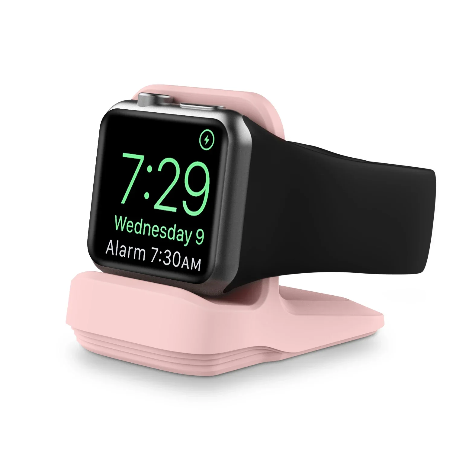 Desktop Holder Charging Base Silicone Holder for Apple Watch Charger Stand iWatch 9 8 7 6 5 4 3 2 SE