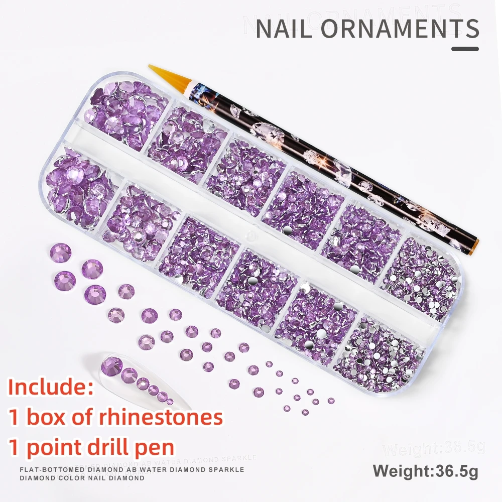 Sparkling Crystal Nail Art Rhinestones Kit with Tools