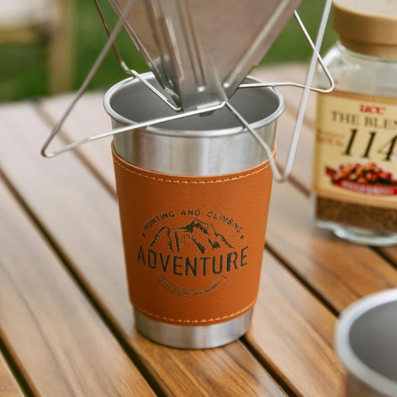 Outdoor 304 Stainless Steel Water Mug Portable Camping Mug Picnic Gear Barbecue Beer Mug Travel Coffee Mug, Camping Equipment