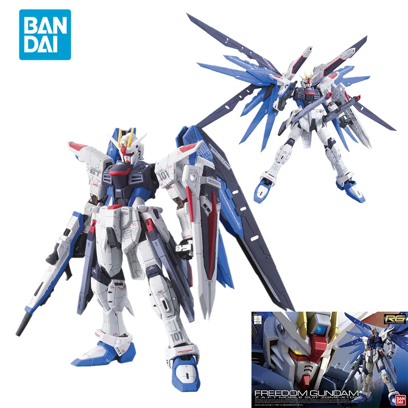 

Spot Direct Delivery Bandai Original GUNDAM Anime Model RG ZGMF-X10A FREEDOM GUNDAM Action Figure Assembly Toys for Children