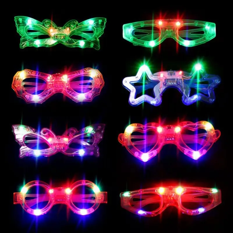 

5/10/12pcs Luminous Glow Glasses Flashing Party LED Light Glasses for Christmas Birthday Halloween Party Decoration Supplies