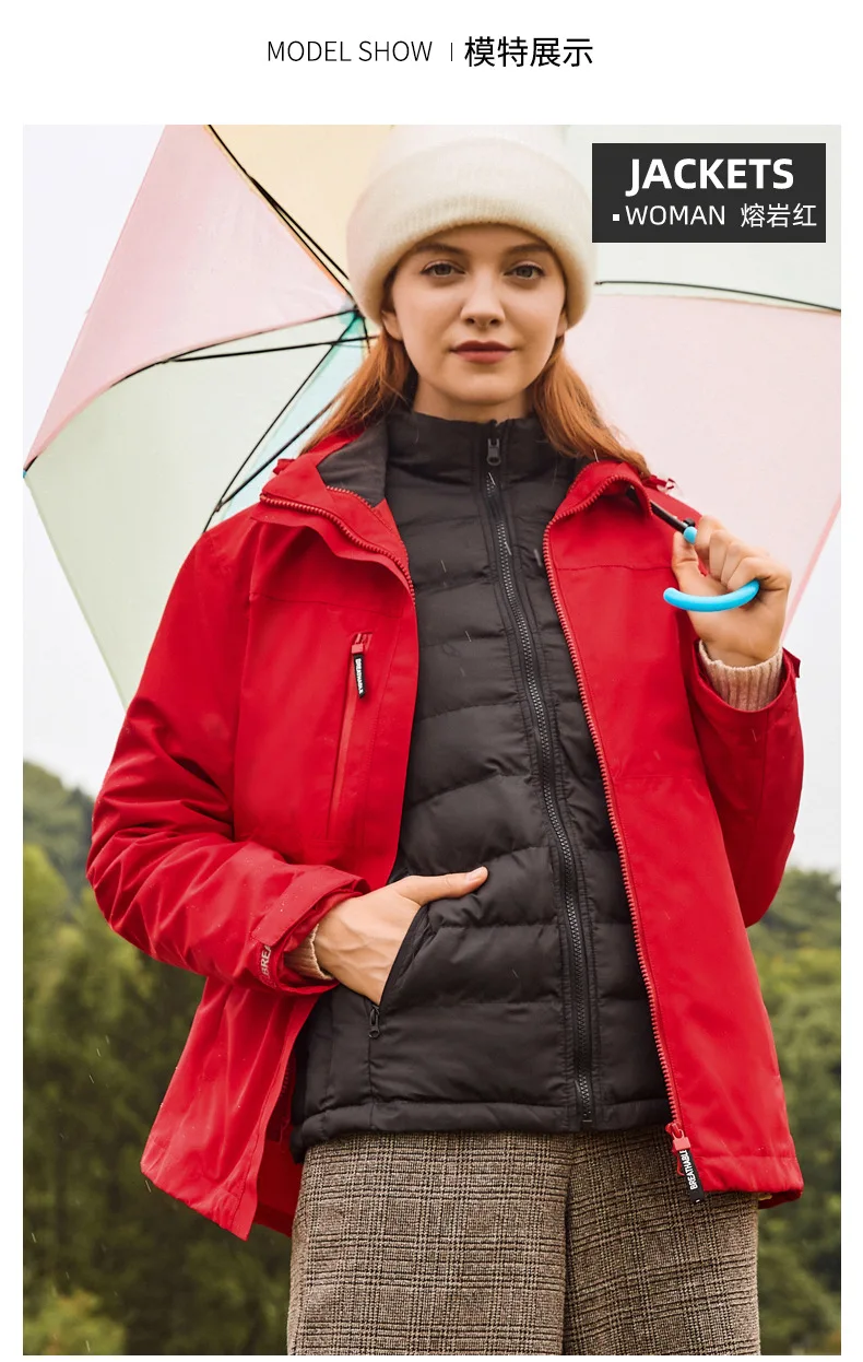 2022 Three-in-one Plus Fleece Two-piece Windproof Waterproof Warm Autumn Winter Outdoor Tide Brand Jackets for Men Women Jackets