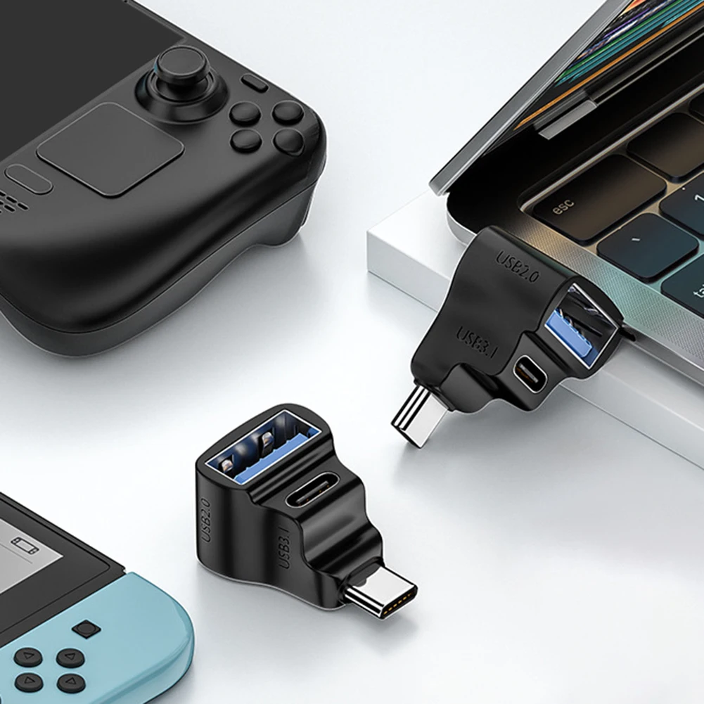 USB-C & USB-A 180° U-Shaped Adapter - 20Gbps, 8K 60Hz