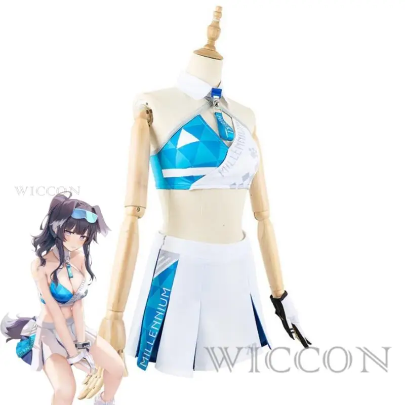 

Game Blue Archive Nekozuka Hibiki Cosplay Costume Wig Anime Project MX Millennium Science School Sexy Woman Uniform Halloween