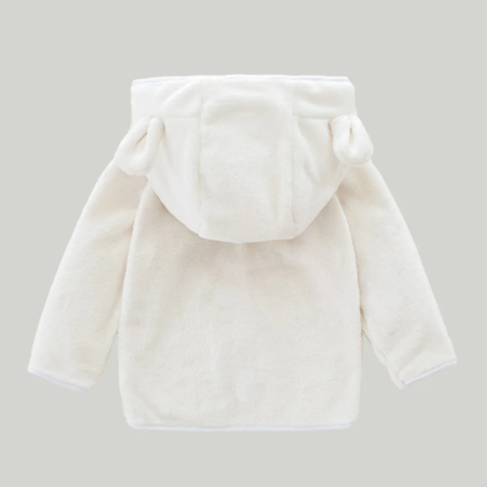 Spring and autumn clothing children's hooded teddy bear girl cute ears double-sided plush jacket warm fur sweater jacket
