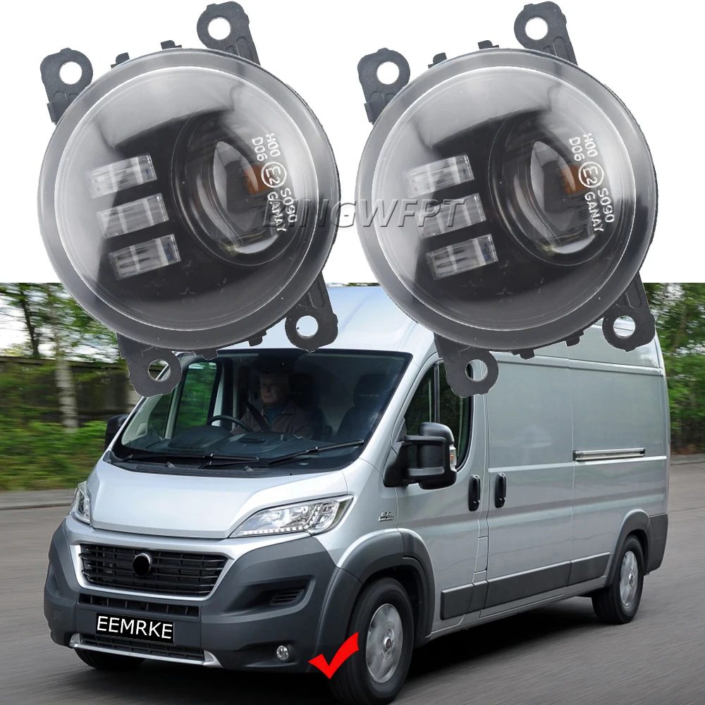 NEW 2PCS Car Double Led DRL Turn Signal Light Fog Lights Lamp Assembly For Fiat Ducato 290 295 E