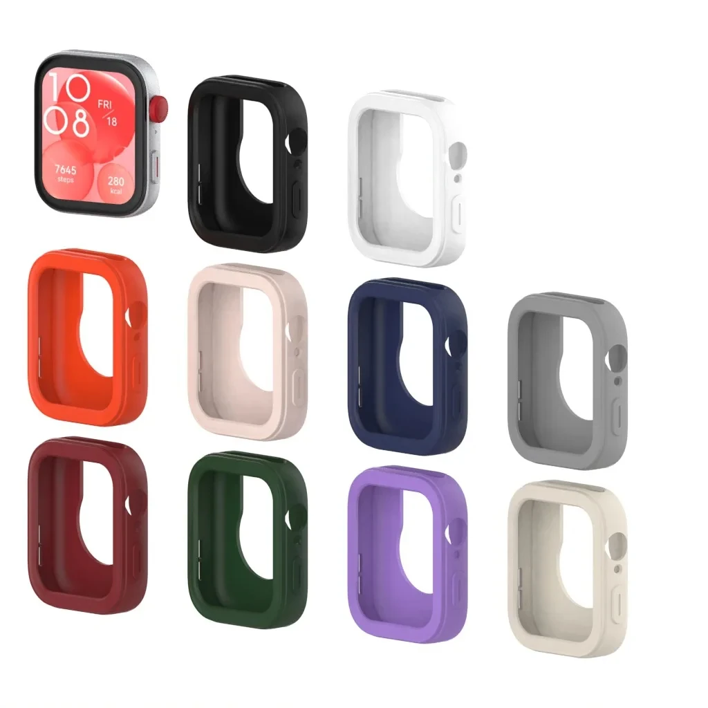 Colorful Silicone Band and Soft Protector Case for Huawei Watch Fit 3 - Sporty Replaceable Accessory Set