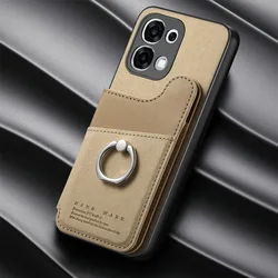 Wallet Magnet Leather RFID Card Case - Moto G54 Power 5G (Khaki)