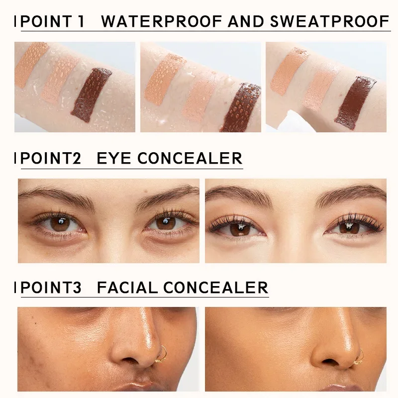 Face Concealer Palette Color Concealer Concealer Cream Foundation Concealer Face Concealer Face Foundation Face Concealer Pen 15 Colors Face Concealer Waterproof Full Coverage Long-lasting Moisturizing Liquid Foundation Makeup Cover Acne Dark Circles
