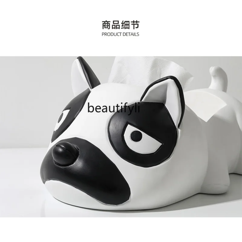 

Multifunctional French Bulldog Tissue Box Living Room Decoration Coffee Table TV Remote Control Storage Box