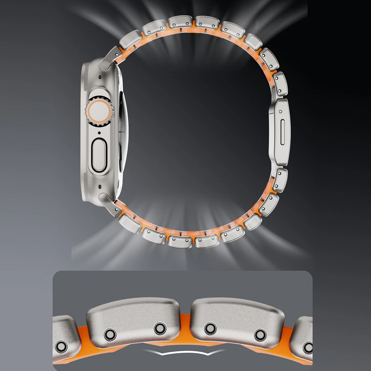 Titanium Strap with Metal Case - Premium Stainless Steel Cover